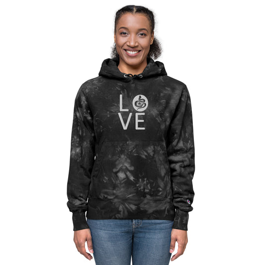 Snake Haus LOVE Unisex Champion tie-dye hoodie