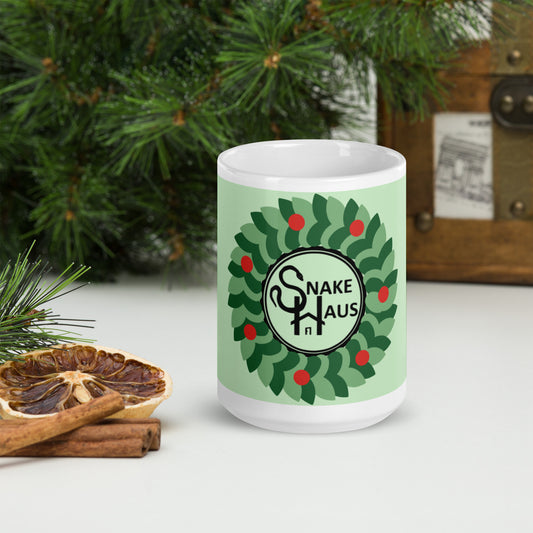 Snake Haus Green Christmas mug