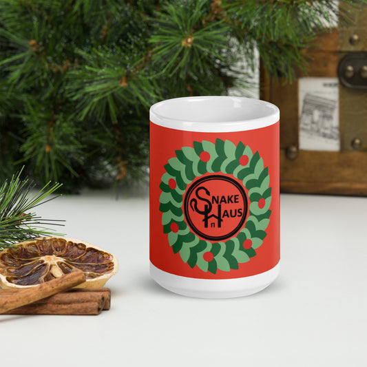 Snake Haus Red Christmas mug